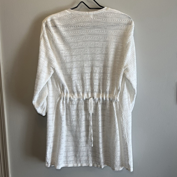 Style & Co Women's Size Medium Knit Open Cardigan White Beach Cover Up - Picture 5 of 10
